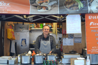 Front of the Burrito & co market stall