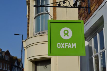 Oxfam sign outside the shop