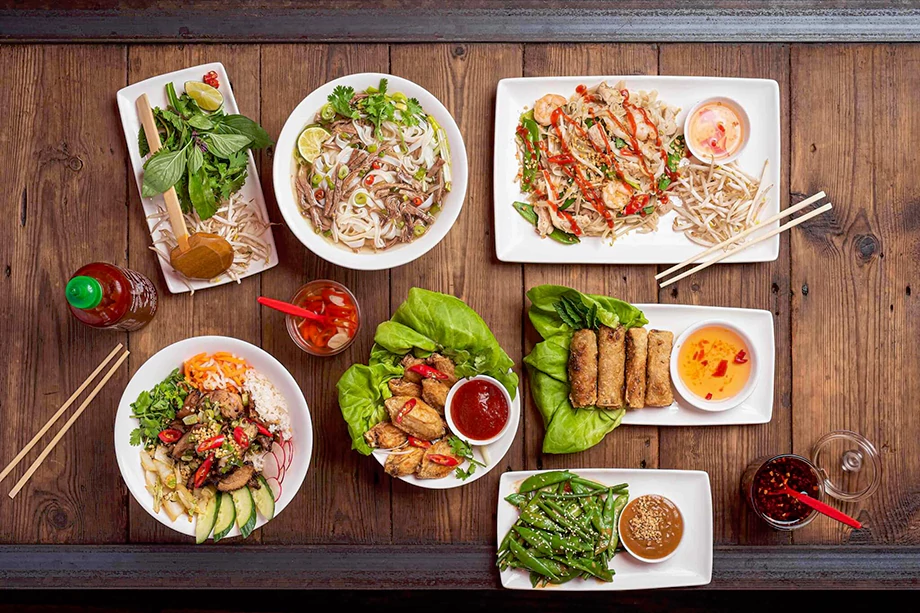 Vietnamese street food selection