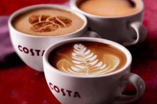 Three cups of Costa Coffee