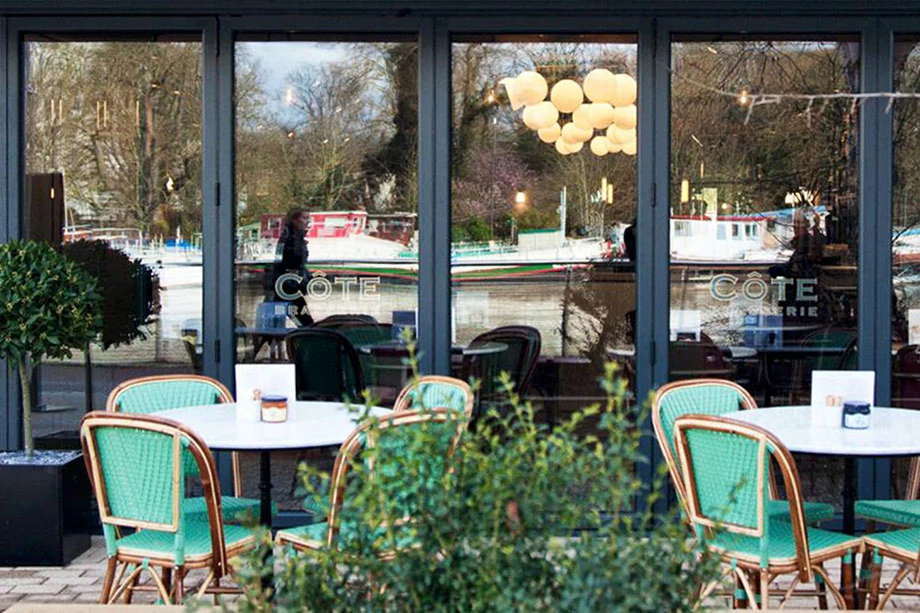 Outside seating on the river at Côte Brasserie Kingston