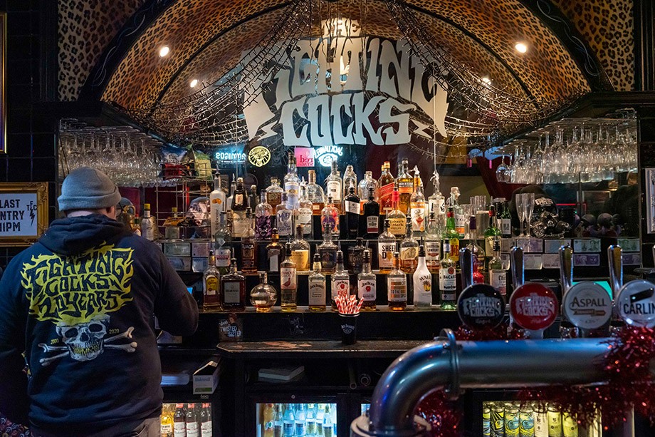Bar with lots of bottles of alcohol