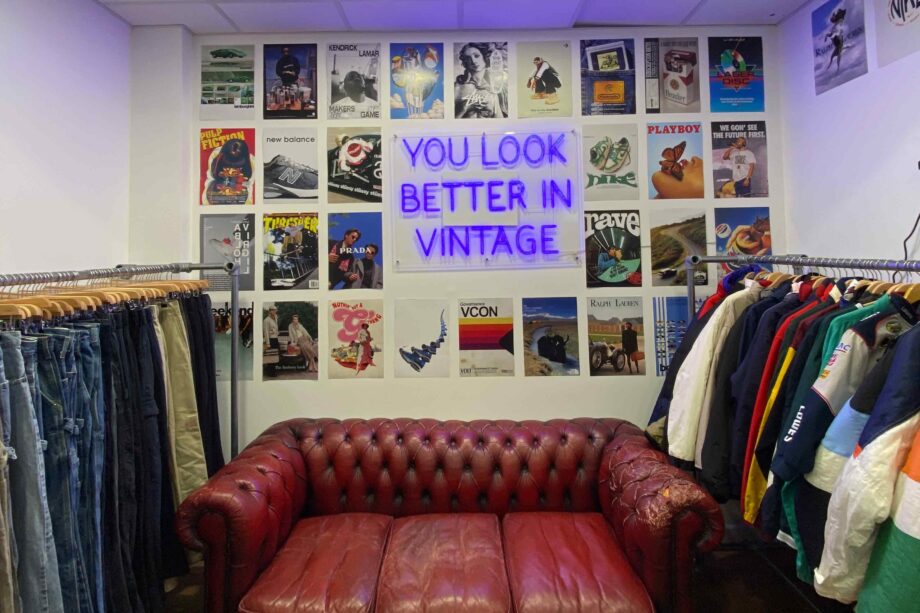 Image of Pure Vintage Clothing interior inside their shop in Kingston upon Thames