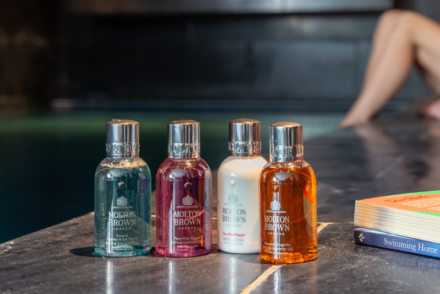 Image of three perfumes with signature Molton Brown branding