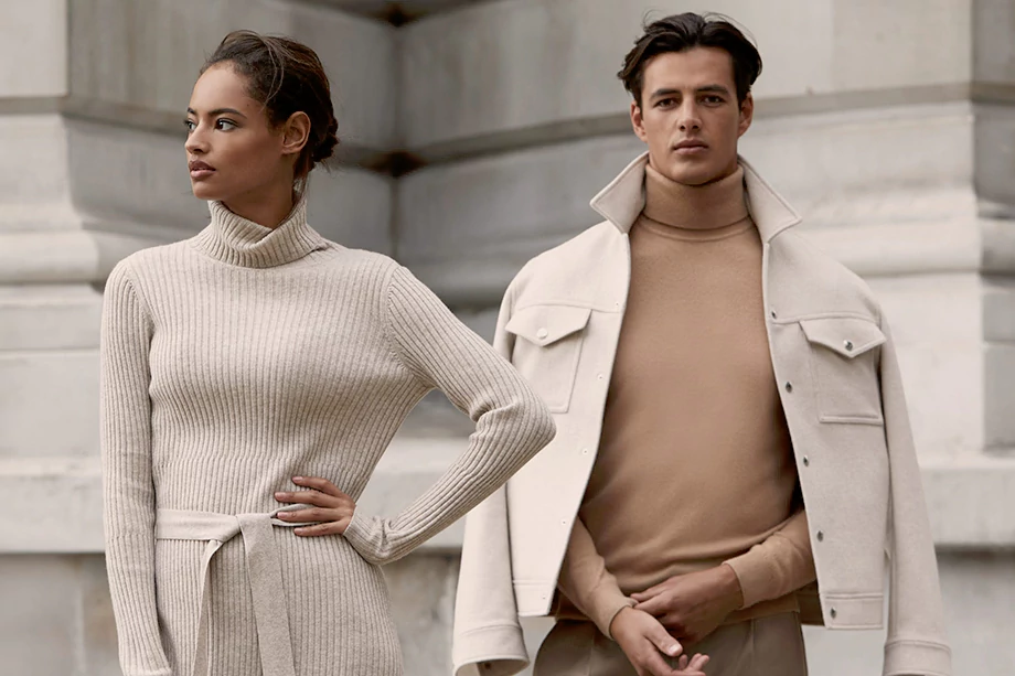 Reiss clothing on female and male models